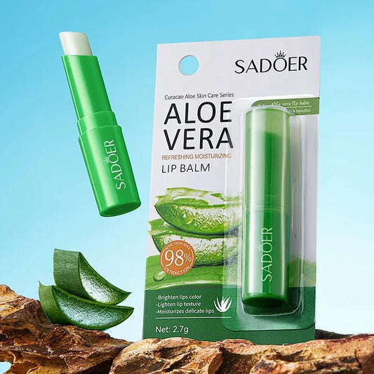 Labios Hidratados y Sin Grietas – Bálsamo de Aloe Vera